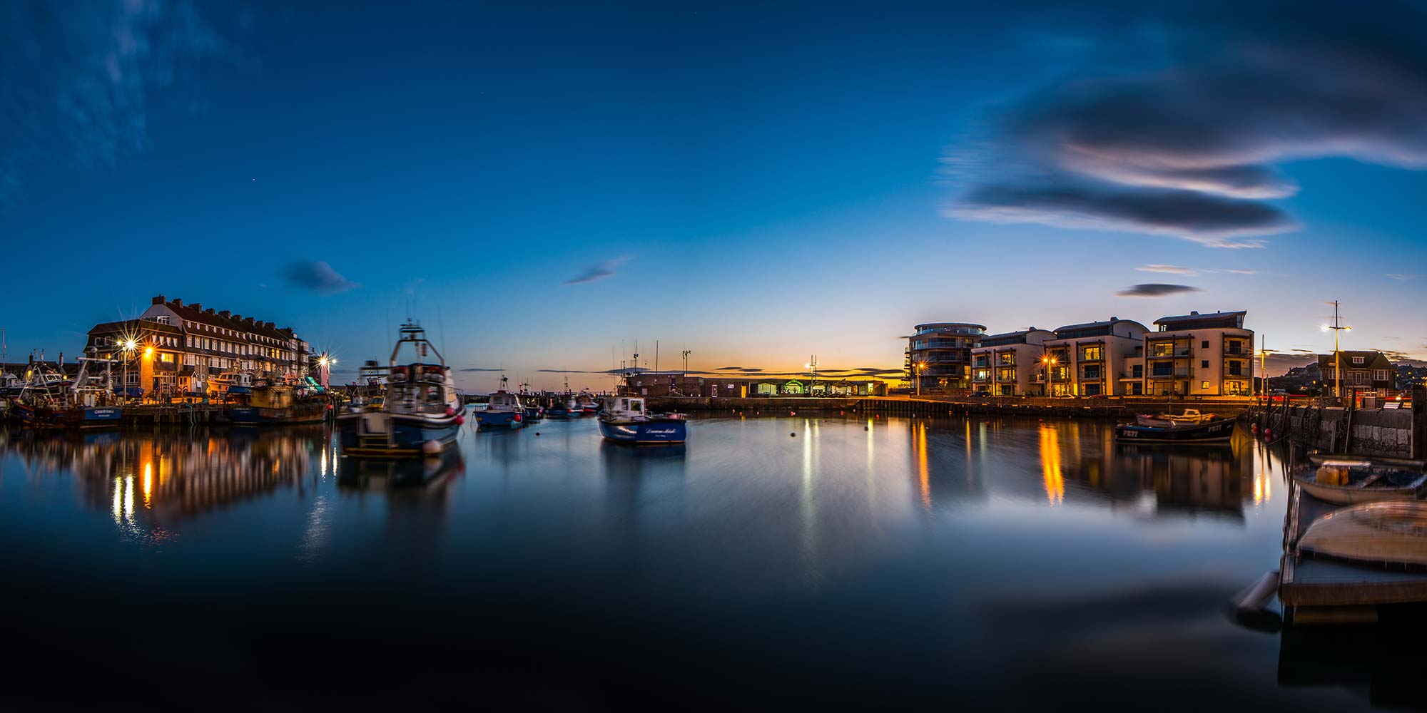 West Bay Harbour at night