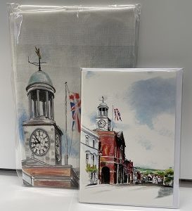 Bridport Town Hall Tea Towel & Greeting Card Set