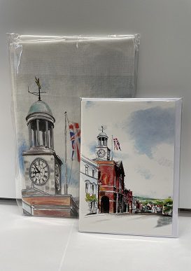 Bridport Town Hall Tea Towel & Greeting Card Set