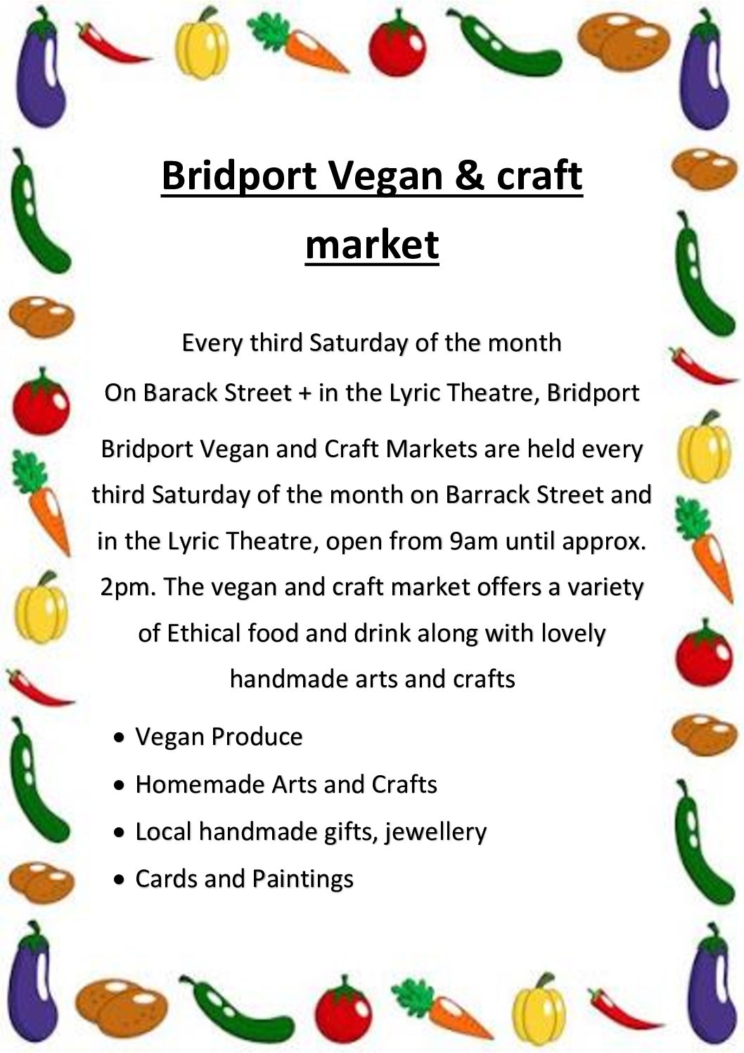 Bridport Vegan/Craft Market