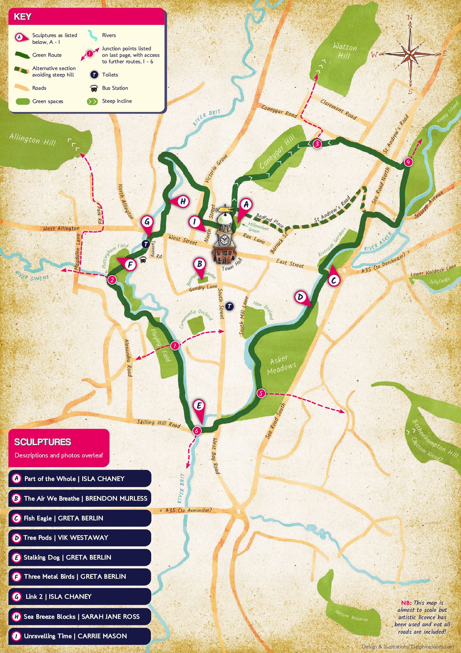 Bridport Sculpture Trail 2021 map only