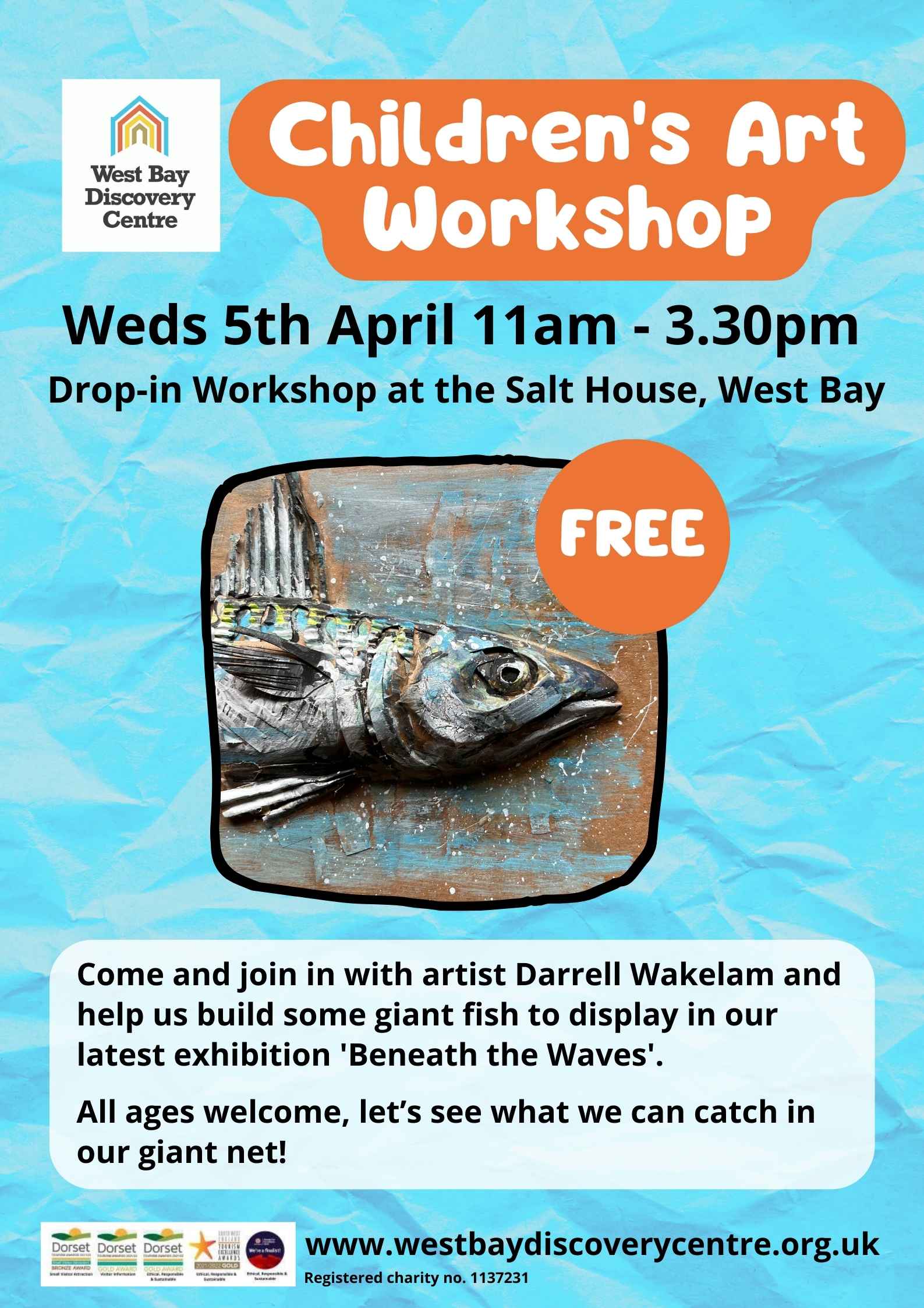 Free Childrens Art Workshop with Darrell Wakelam - Bridport & West Bay