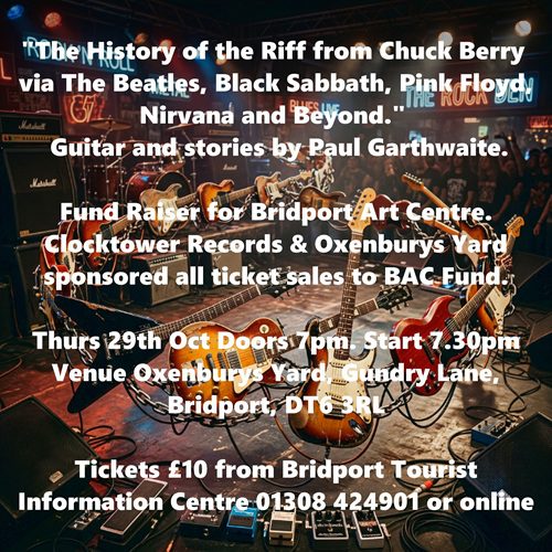 Bridport Art Centre Fundraiser with Paul Garthwaite | Oxenburys Yard | Thursday 29 October