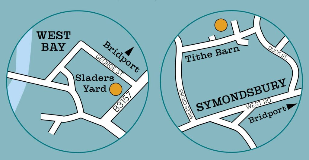 BridLit West Bay and Symondsbury map