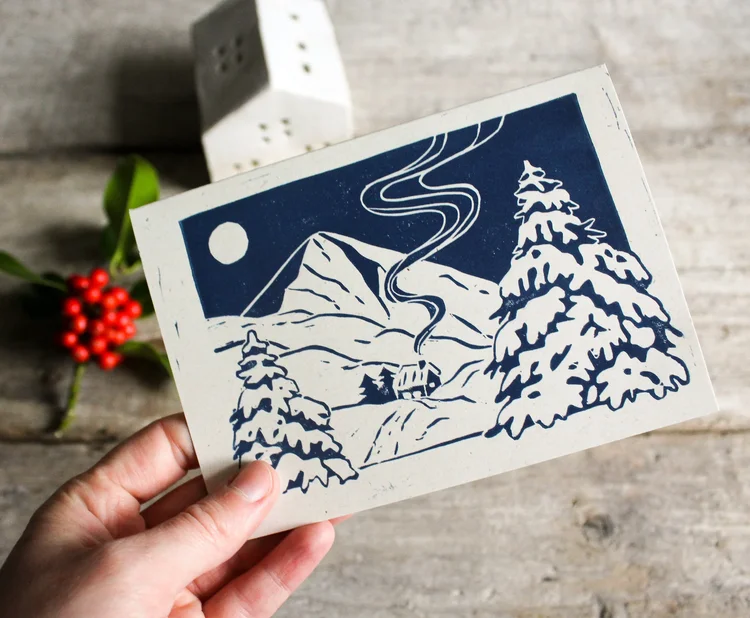 Christmas Linoprint